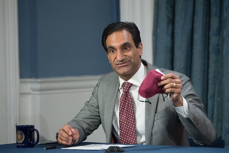 Senior Advisor Dr. Jay Varma on Tuesday, March 2nd, 2021 at a press briefing with Mayor Bill de Blasio.