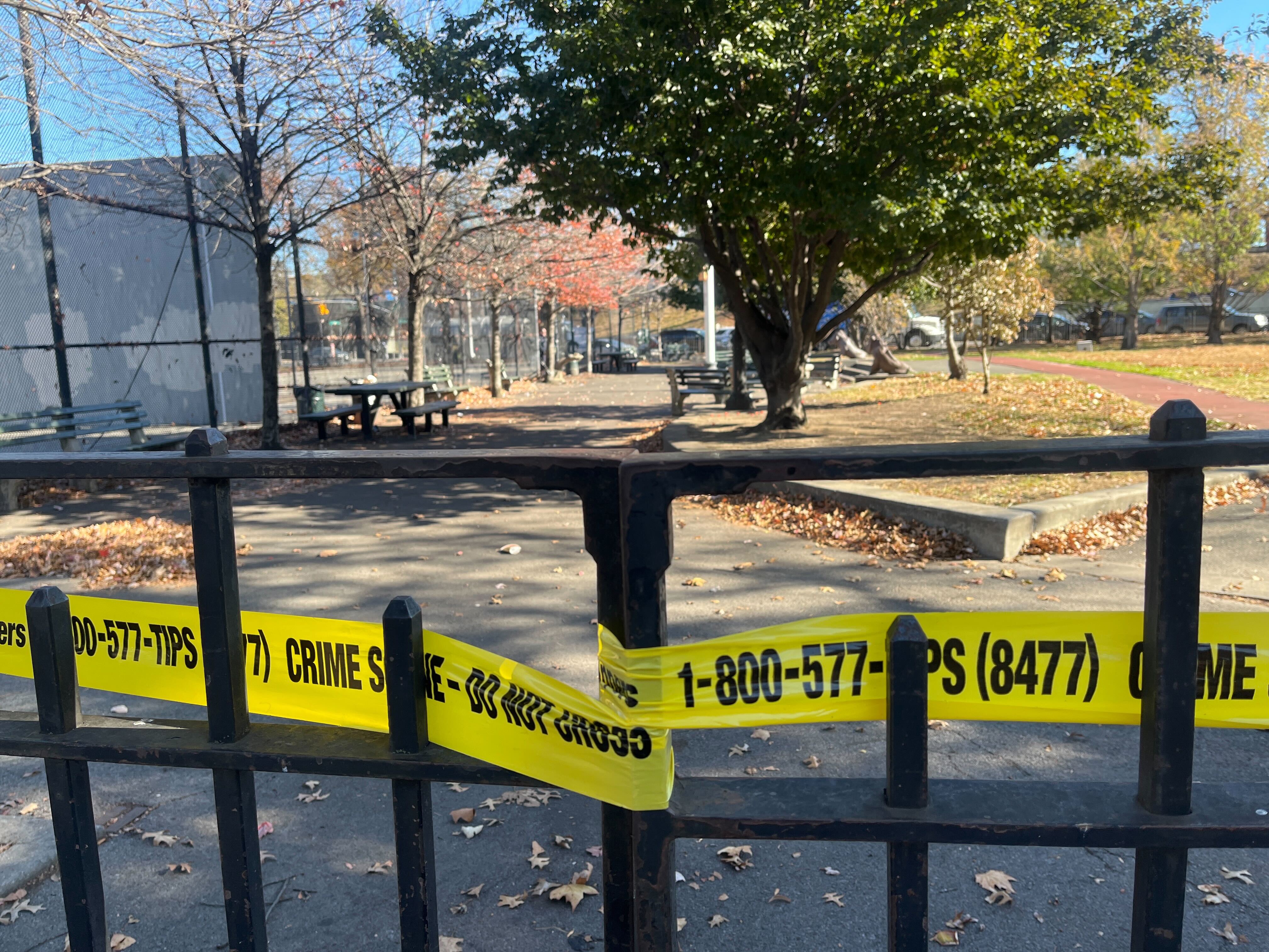 A photo of the crime scene at the Steuben playground.