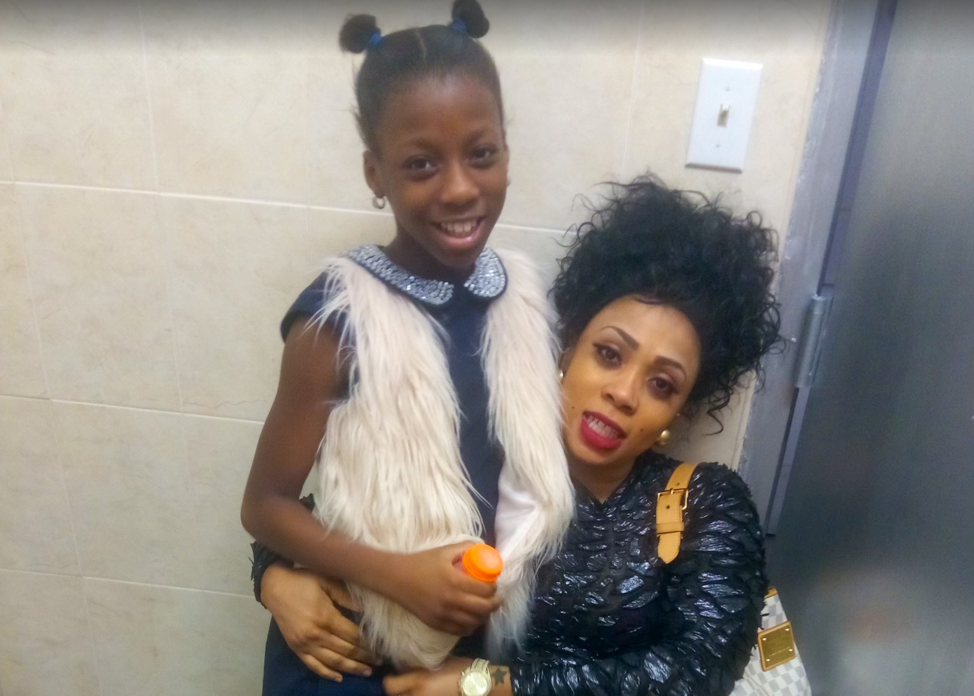 Fortune Williams with her mother, Keisha Francis.
