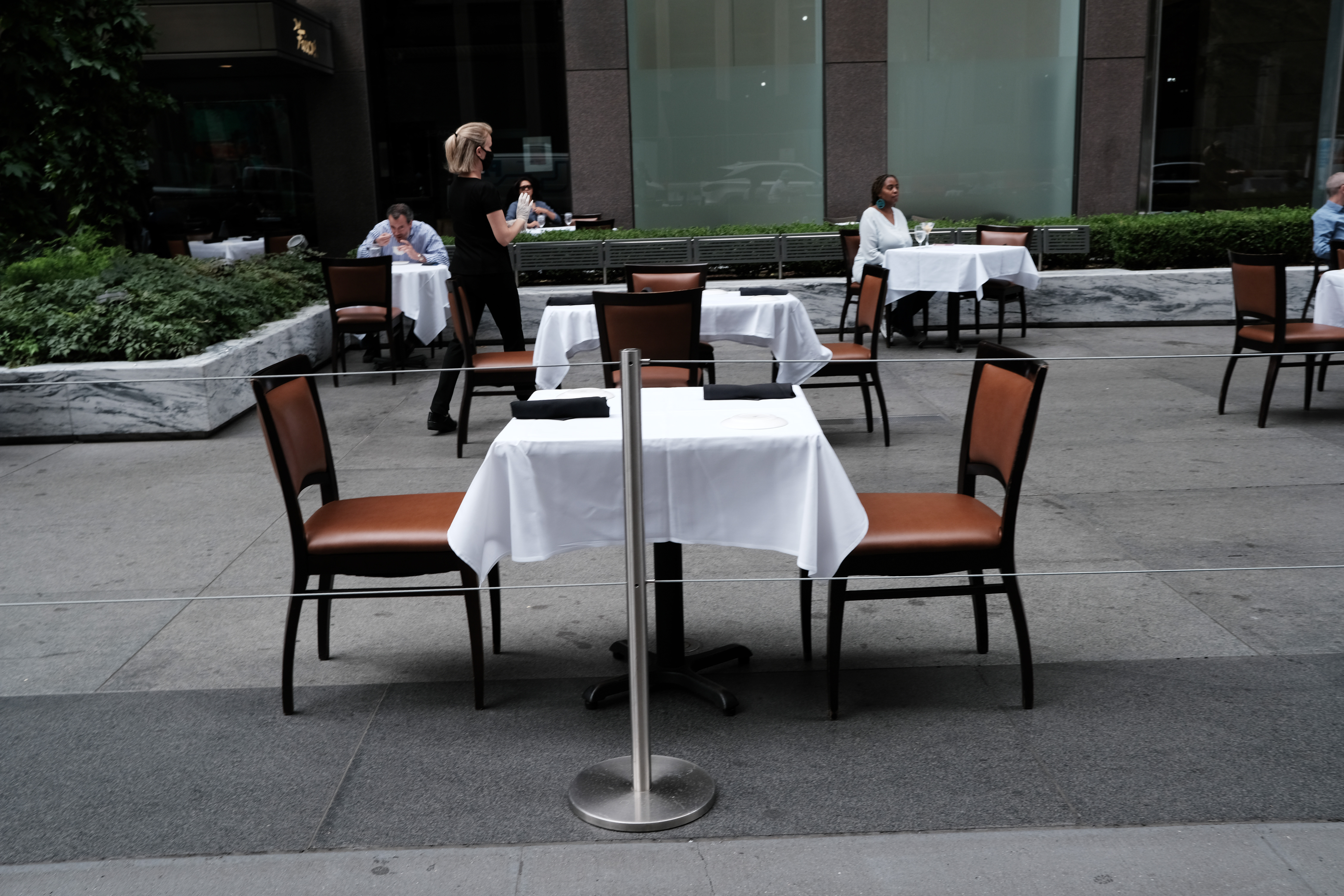 An empty table in New York City