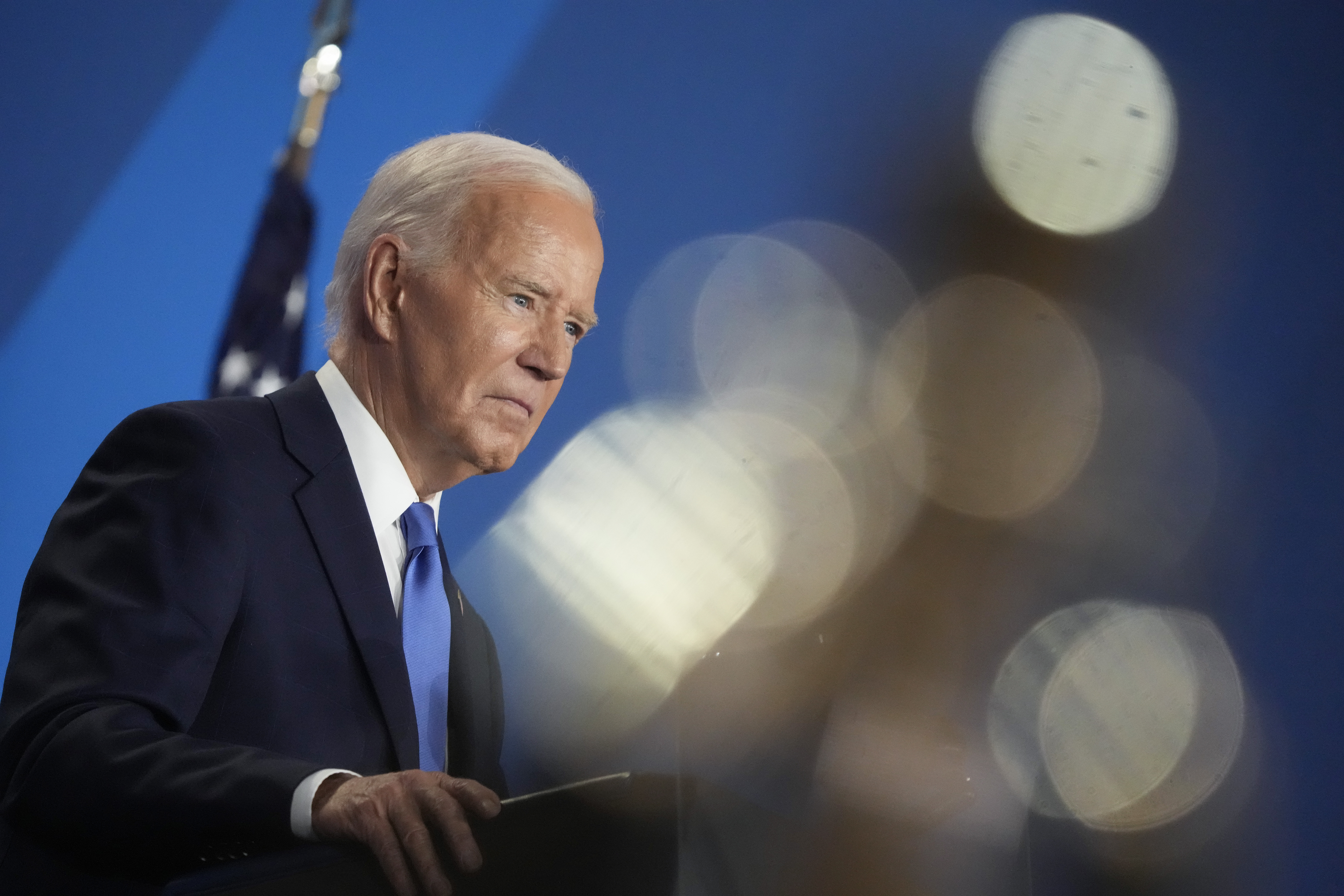 U.S. President Joe Biden holds news conference at the 2024 NATO Summit on July 11, 2024.