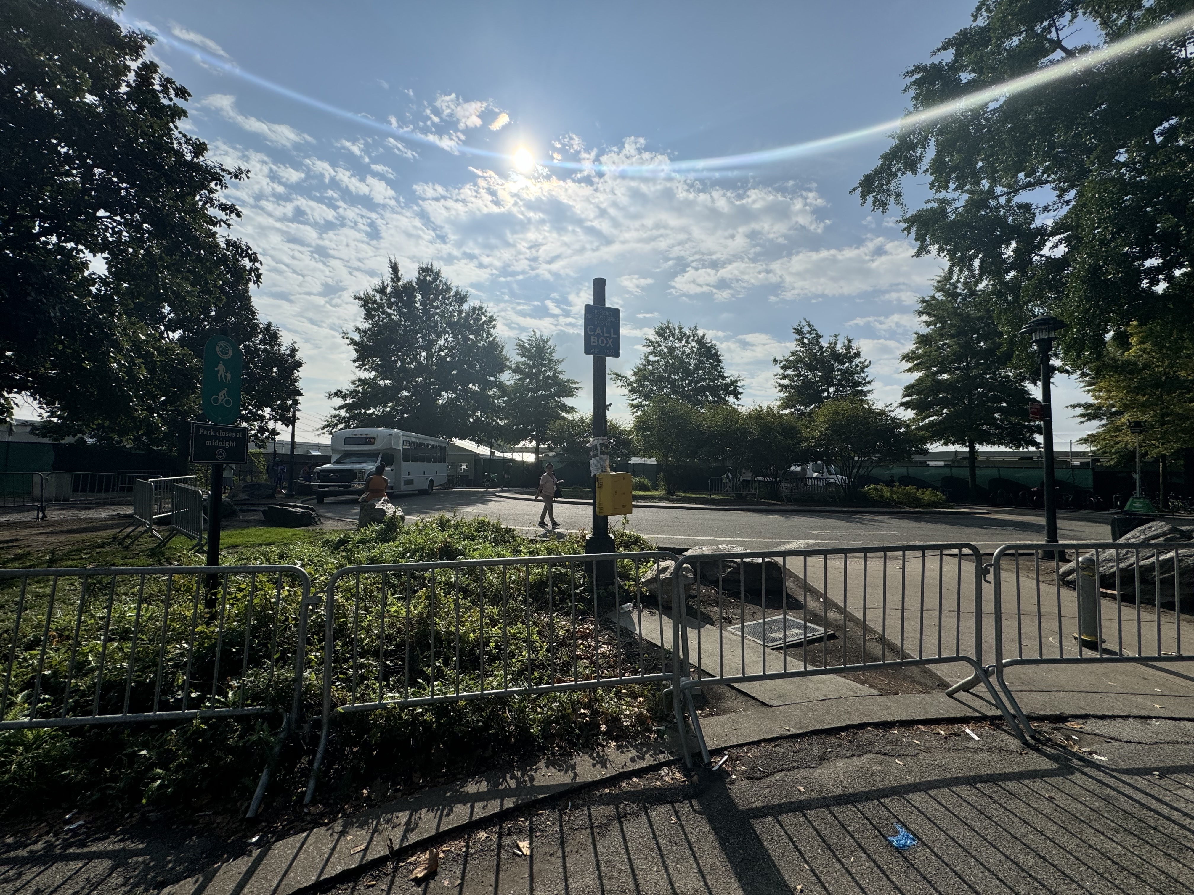 The scene on Randall's Island, where more than 2,000 asylum-seekers live in a tent shelter erected by the city.