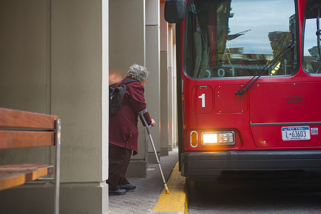 a bus on Roosevelt Island