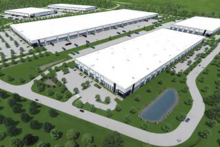 A mock up of the proposed 2 million square foot warehouse in Roxbury.