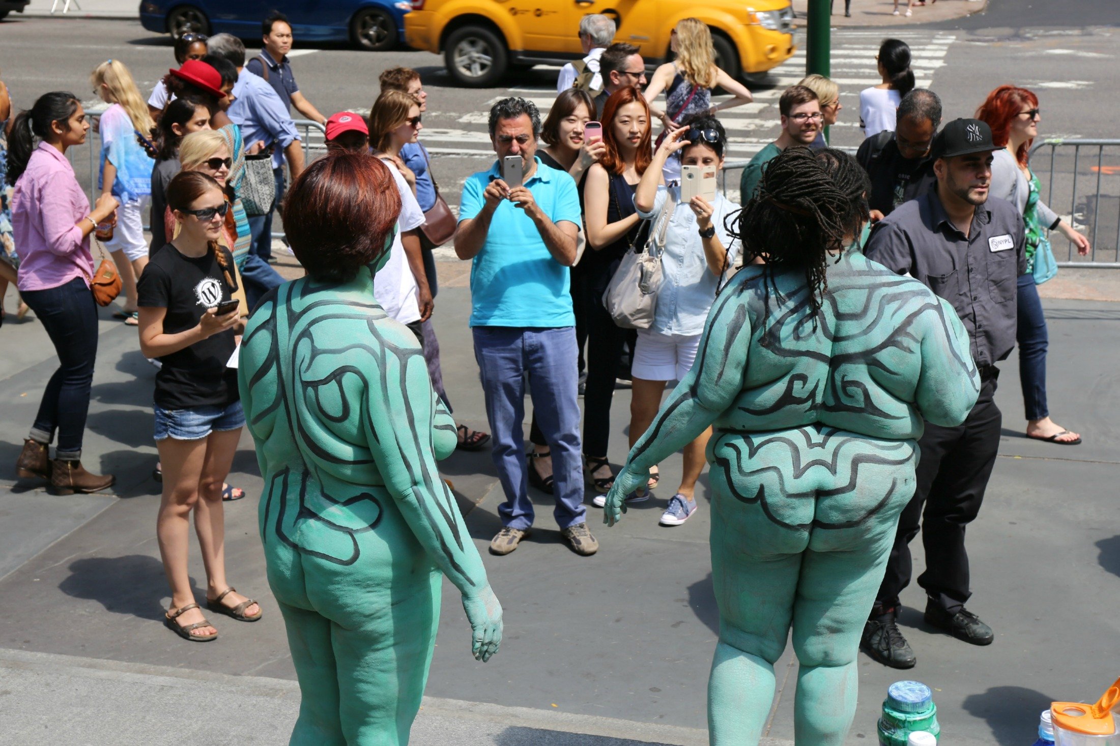 NSFW Photos Plus Size Models Get Body Painted Outside NYPL