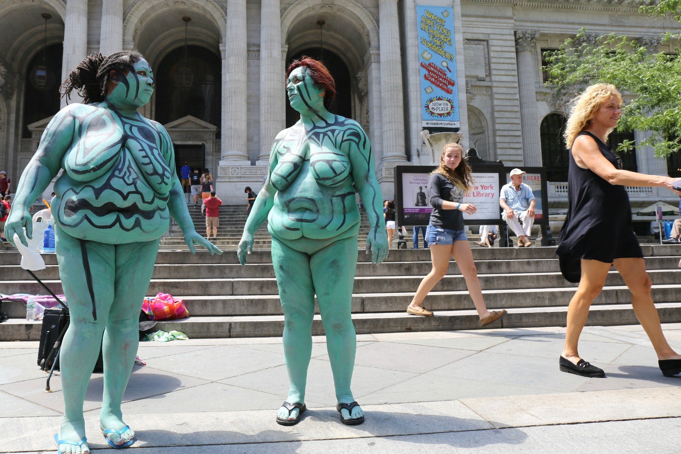 NSFW Photos: Plus-Size Models Get Body Painted Outside NYPL - Gothamist