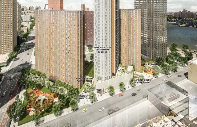 Rendering of Holmes project, a mixed-income apartment building, provided by NYCHA.