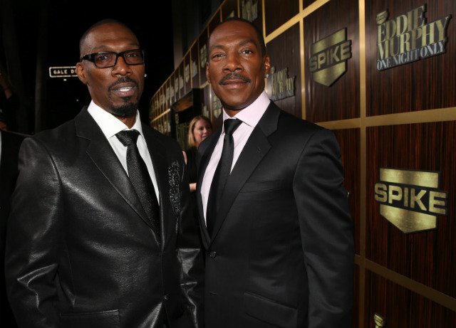 Charlie Murphy with his brother Eddie at Spike TV's 'Eddie Murphy: One Night Only' in 2012
