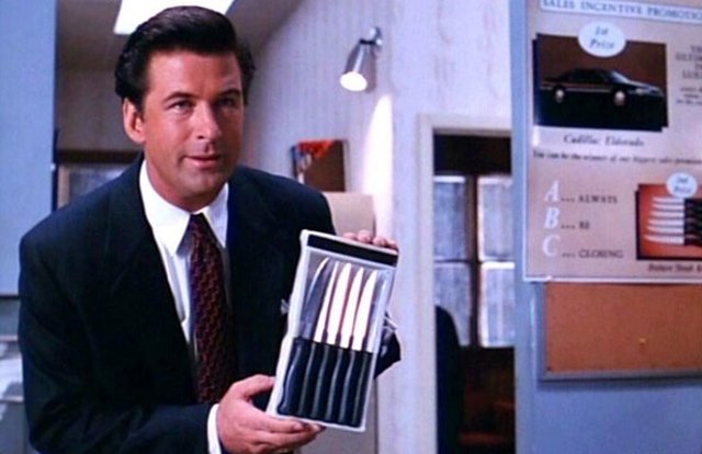 Knives out: Alec Baldwin plays a real estate agent in the movie "Glengarry Glen Ross."
