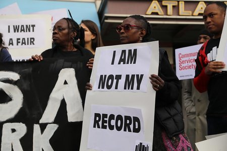 Rally in Brooklyn celebrating the passage of the Fair Chance Act in 2015.