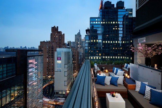 052011above.jpg Above 6: The hotel Six Columbus in Columbus Circle is run by the same hotel group that does the Thompson LES, so naturally they're not going to let a good roof go to waste. Above 6 just opened a couple of weeks ago; it's operating under the auspices of Blue Ribbon Sushi Bar & Grill. As you can see, the views are spectacular and the atmosphere is swish. Cocktails range from $8 on the low end to $13, and include such options as the Hummingbird, (Avinyo Cava, St. Germain, Club Soda, and Yama Momo), reinventions of old standards such as the Siberian Sunrise (Zyr Vodka, fresh grapefruit juice, and fresh lime juice), and a selection of sakes, wines, and spirits.6 Columbus Circle, (212) 204-3000, 5 p.m. - 2 a.m., Tuesday - Saturday