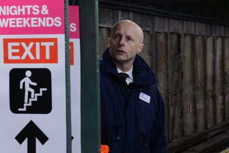Andy Byford at the Bedford L train station at the end of April.