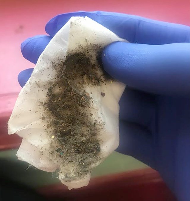 One of the samples of paint dust