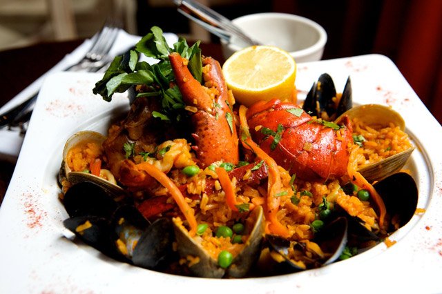 071609paella.jpg The Sazon Paella ($23) with lobster, chorizo, clams, shrimp, and saffron