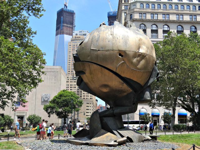 The sphere in Battery Park.
