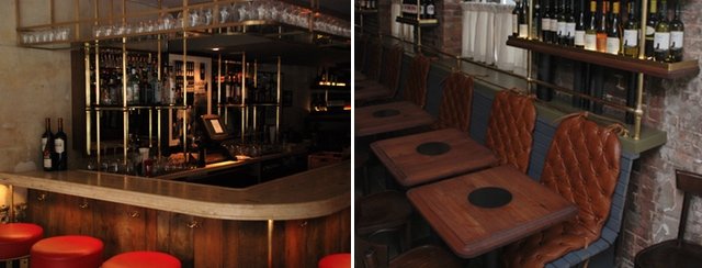 081111felice.jpg Felice Ristorante & Wine Bar: Italian wine is the focus at this new Upper East Side bar and restaurant. Owner Jacopo Giustiniani moonlights as the wine buyer for Casa Lever and Sant Ambroeus, as well as for the original location of sister-restaurant Felice on East 64th. Among the 100-plus bottles of Italian wine on the list you'll find two that are produced on Giustiniani's family estate in the Tuscan town of Lucca. The Italian wine should be a nice complement to the "rustic and authentic" Tuscan menu, which features such selections as Fritto Misto di Calamari e Verdure, an assortment of lightly battered and fried calamari, zucchini, carrot, eggplant and asparagus; Tagliolini AllâAragosta, homemade spinach tagliolini tossed with lobster, fresh tomatoes, chickpeas, scallions, basil and thyme served on a bed of puréed chickpeas. Those with bigger appetites might find them whetted by the 35 oz. Creekstone Farms dry-aged, bone-in New York strip and herb-roasted potatoes. And favorites carried over from Felice's first location include the Pappardelle Con Salsiccia, pappardelle pasta with sweet sausage, fresh porcini mushrooms, endives and truffle oil.The 65-seat restaurant is a blend of rustic and contemporary, with a half-height wall separating the 12-seat bar area from the dining room, which is furnished with booths, custom-made tables, and wood and leather bench seats that can be adjusted to accommodate groups of varying sizes. Felice also features a 34-seat outdoor patio that serves dinner nightly, as well as brunch on the weekends. 1593 1st Avenue at 83rd Street; (212) 249-4080