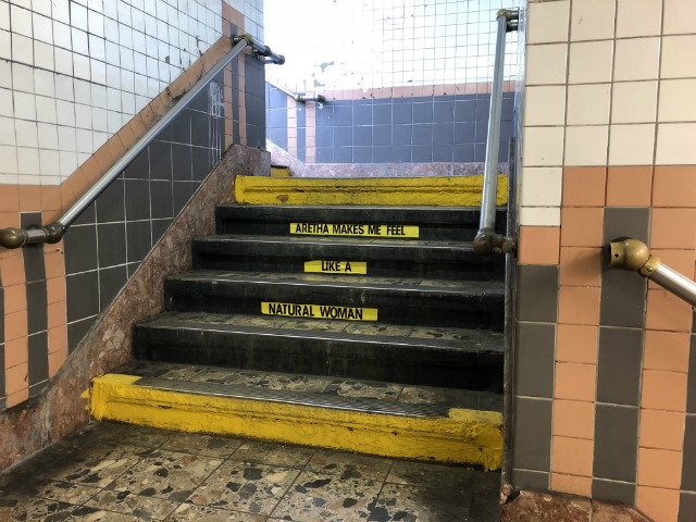 081518aretha1.jpg Found on the stairs on the southbound side of the station
