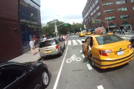 What a cyclist sees just before they're about to be doored