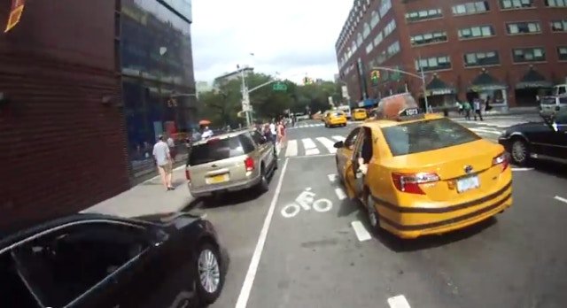 What a cyclist sees just before they're about to be doored