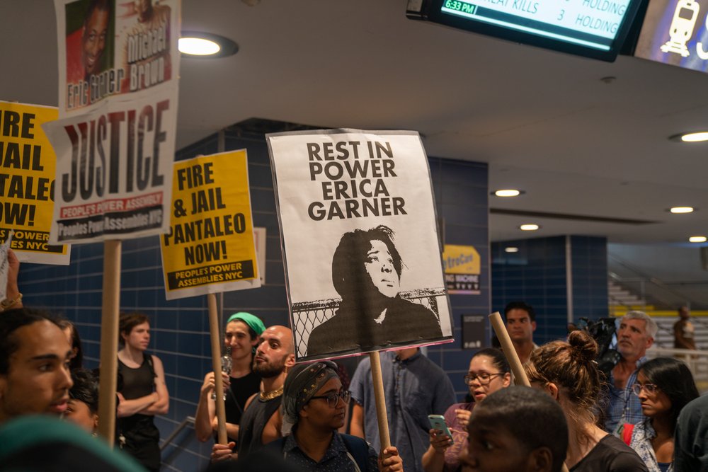 Protesters march on the fifth anniversary of Eric Garner's death<br>