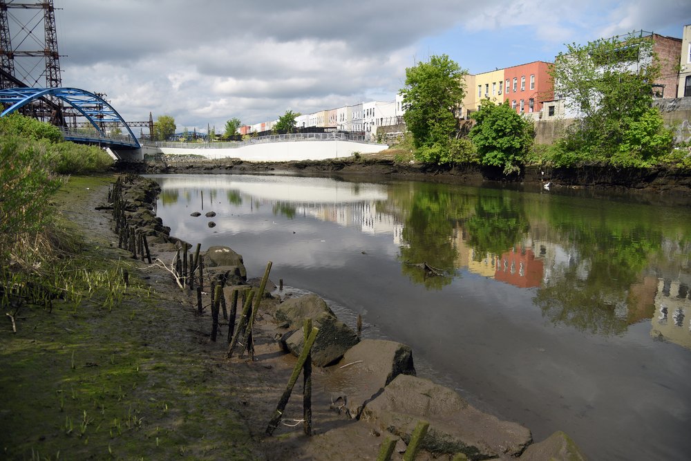 A wall of concrete blocks was removed from the river’s edge here, and replaced with a softer shoreline, including an intertidal wetlands.