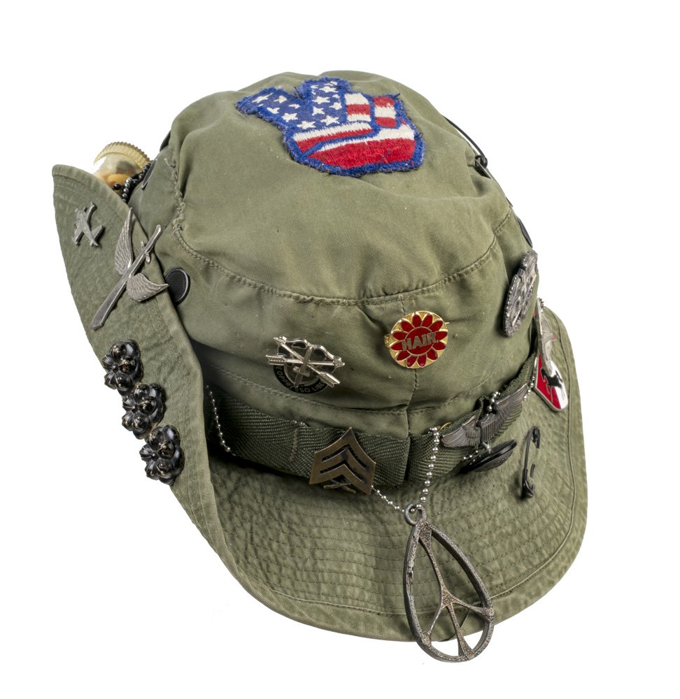 0afb12ae410-boonie-hat-1970-71-jpg.jpeg Tropical “boonie” hat. Courtesy of Penni Evans, Donut Dollies, Vietnam, March 1970–71<br/>