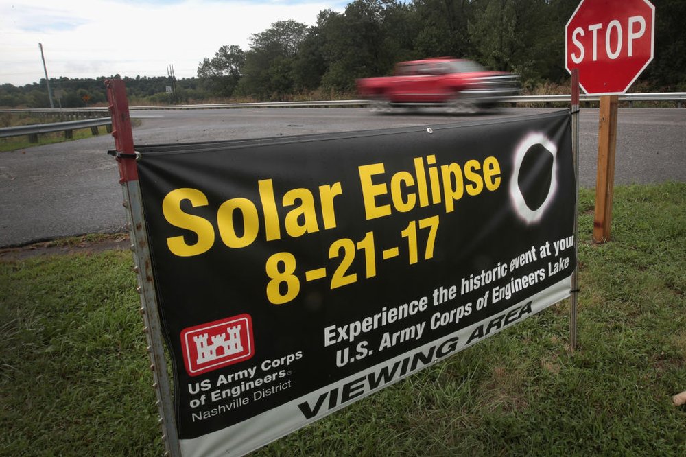 0e4adcaedgettyimages-834205914-jpg.jpeg A sign placed by the Army Corps of Engineers urges people to view the solar eclipse from the Barkley Dam Powerplant on August 17, 2017 in Kuttawa, Kentucky. The dam is located along the path of totality in Western Kentucky.<br>