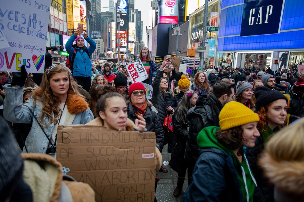 At the march in Midtown (<a href="https://www.gretchenrobinette.com/">Gretchen Robinette</a> / Gothamist)