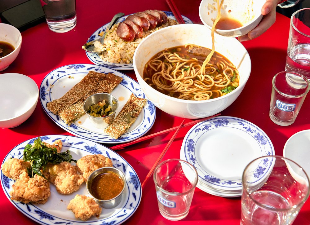 An array of Taiwanese dishes.