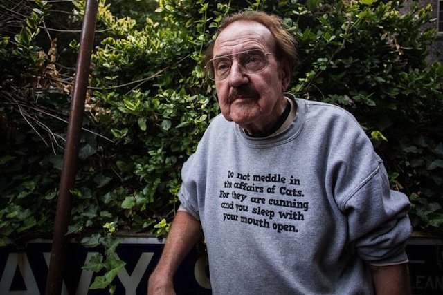 Milster, 80, in his backyard on the edge of Pratt's campus this week