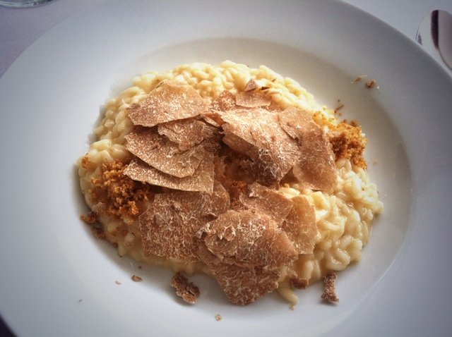 White truffles over rice