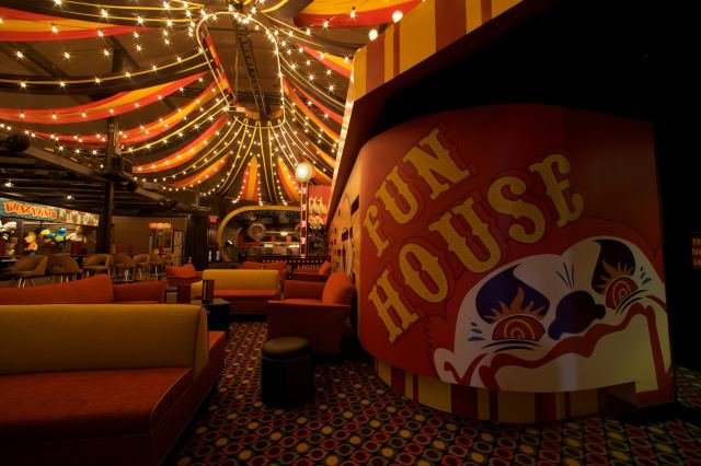 101509carnival1.jpg Carnival: This fun house wonderland above Bowlmor Lanes has been getting a lot of hype before their opening. And really, why the hell not? There are circus performers, waitresses in skimpy costumes, a "fun house" dance room, and goldfish to be won at a hammer slam and ring toss for $4 a game. Snacks follow the circus theme, with hot dogs, popcorn, alcoholic snow cones and candy by the pound. If that isn't enough of a challenge, enter the "Dunk Tank," a $70, two gallon mix of vodka, gin, Malibu and fruit juice. If you somehow manage to finish the whole thing, you get to keep the tub! A selection of 20 beers is also at your disposal in case you don't feel like conquering that monster just yet. 110 University Pl, 3rd Floor, 212-255-8188
