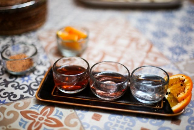 Agave flight at Rosa Mexicano