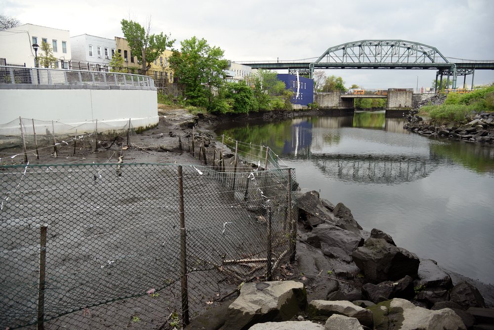 An even larger intertidal wetlands (left) has been planted in this section of Starlight Park, which was previously home to an auto wrecking business.