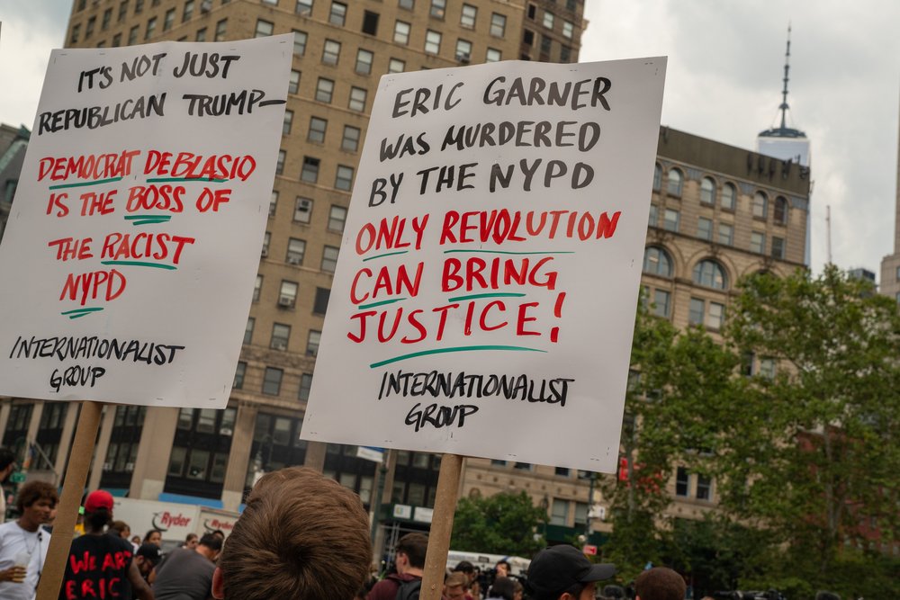 Protesters march on the fifth anniversary of Eric Garner's death<br>