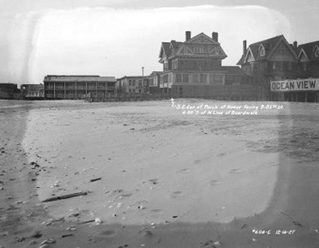 110512oldrock.jpeg "Southeast corner of Porch of House facing Beach 85th Street, 4.85 feet south of north line of Boardwalk, Rockaway Beach. House facing Beach 85th Street, other houses. December 14, 1927."