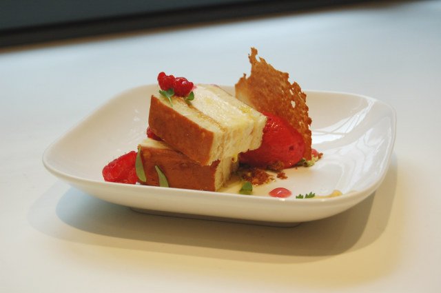 111909spotdessert.jpg After closing his dessert locations Batch and P'ong earlier this year, Pichet Ong is back with Spot Dessert Bar, once again exploring the possibilities of Asian desserts. The modern cafe setting was designed by Pratt student Aob Sridarnop, and is made with 80% recycled materials, including reclaimed raw white oak handmade tables. Most items seem to be Asian takes on western ideas, such as the white miso ice cream Semifreddo (pictured), chocolate pudding with Thai coffee or coconut panna cotta. However, if pastries off a menu aren't what you need, Spot invites patrons to create their own ice cream, choosing from a variety of toppings to add to an ice cream base with a Pacojet ice cream machine. A clever idea, but some Iron Chef style ice cream abuse has got to be in the future.13 St. Marks Place, 212-677-5670