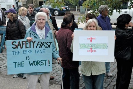 Opponents of the Prospect Park West bike lane, way back when