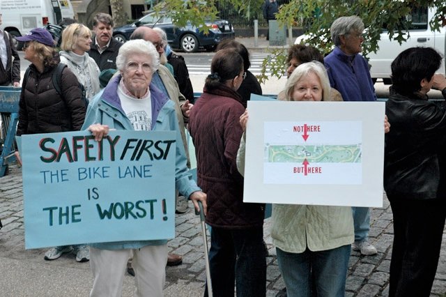 Opponents of the Prospect Park West bike lane, way back when