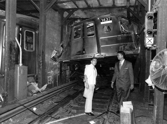 A 4 train derailed at Union Square on August 28, 1991 