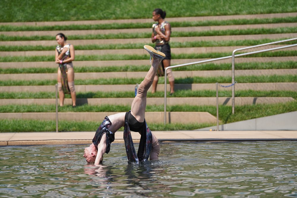 Dancers performing across Lincoln Center's campus