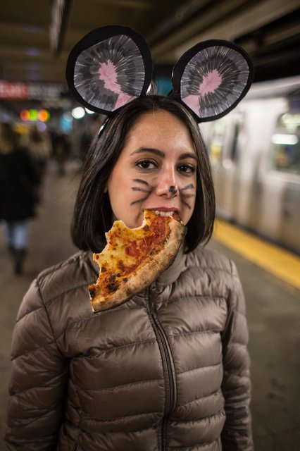 142119fd3122ebbbab-mobile-jpeg.jpeg NYers never get tired of Pizza Rat, even if Pizza Rat has become bored of humanity's idle gluttony. If you don't have rat ears, you can substitute by gluing real rats to your noggin. If you don't have the skills to catch two rats on short notice, you can just drape yourself in pizza.