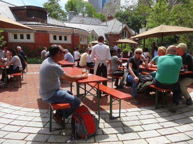 Tavern on the Green now has an al fresco drinking option, with German food, if you've got a little extra scratch.