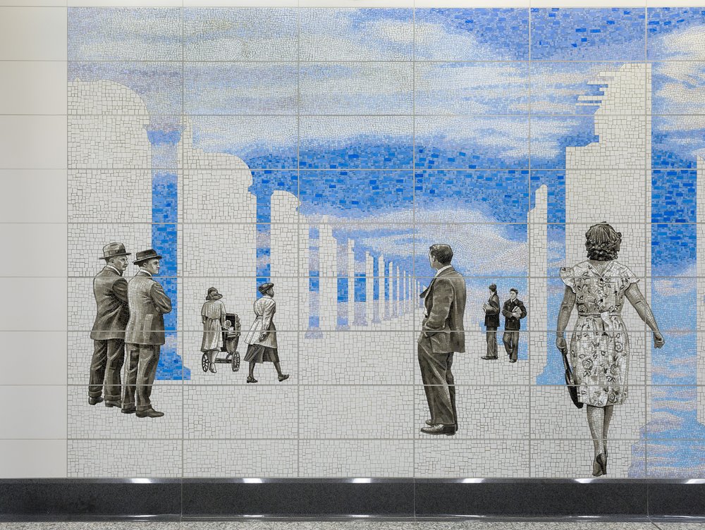 Photo of Elevated (2017) © Jean Shin, NYCT Lexington Avenue–63rd Street Station. Commissioned by Metropolitan Transportation Authority Arts & Design.