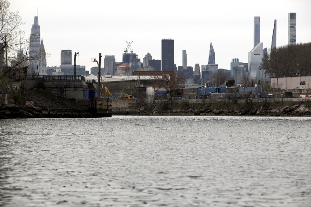 A view of Manhattan from the Newton Creek.