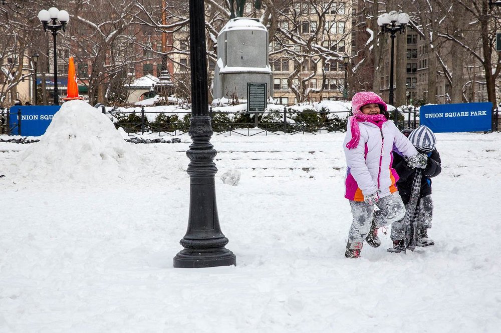 Kids enjoying their freedom during a 2015 Snow Day