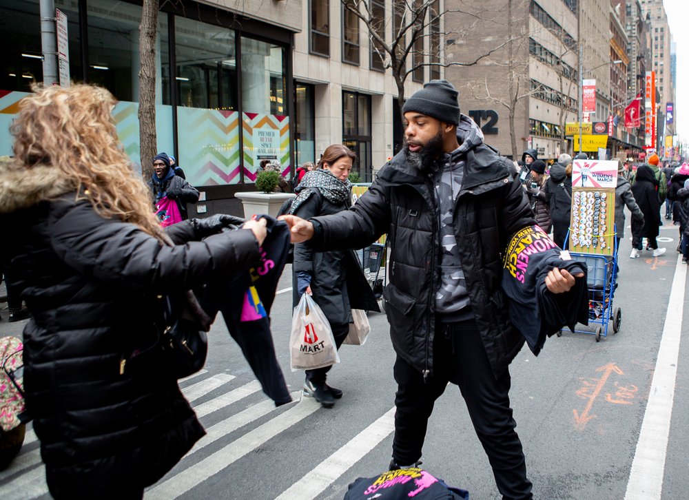 Women's March merch (<a href="https://www.gretchenrobinette.com/">Gretchen Robinette</a> / Gothamist)