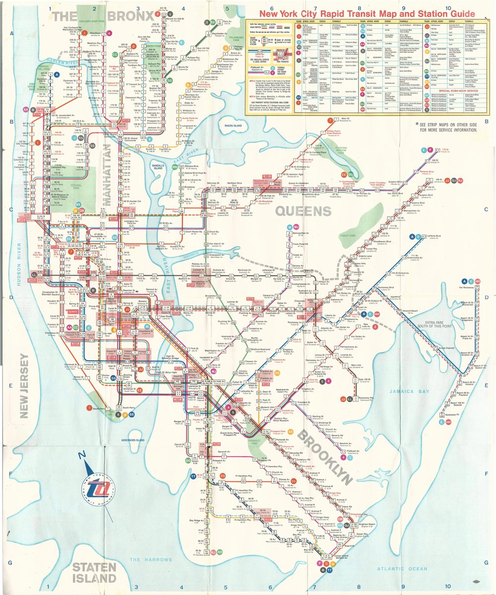 A photo of the first published route-colored map, 1967