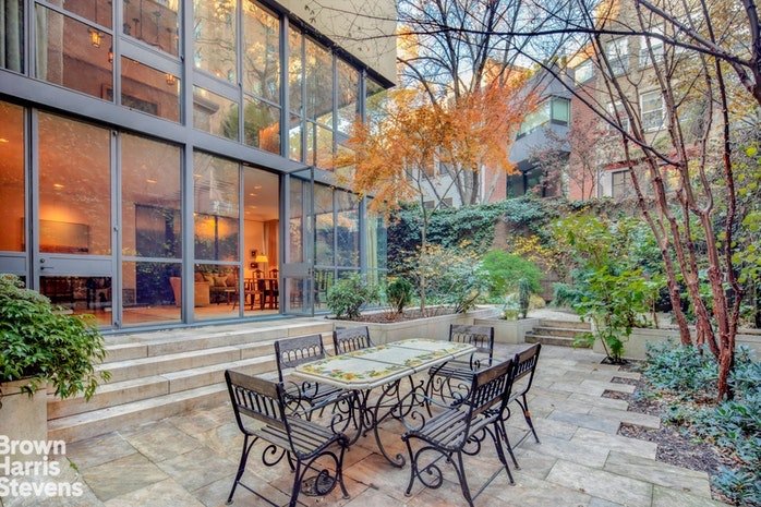 This is a photo of the backyard of an NYC townhouse.