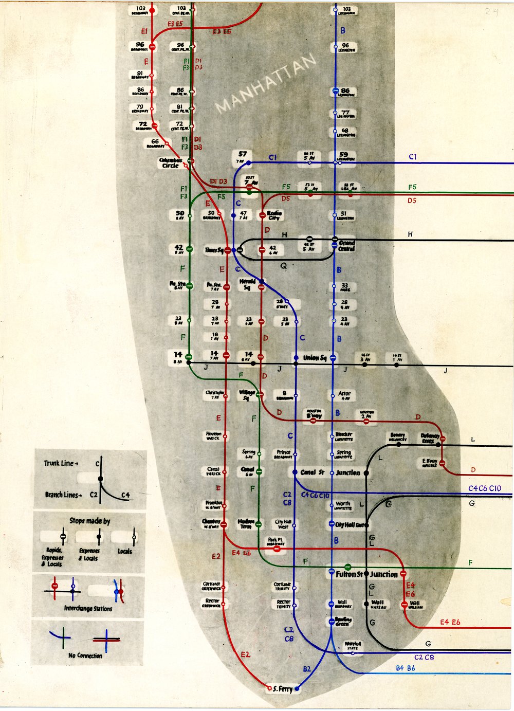 George Salomon, [Map prototype from Out of the Labyrinth], 1957-1958, 2002.38, New York Transit Museum